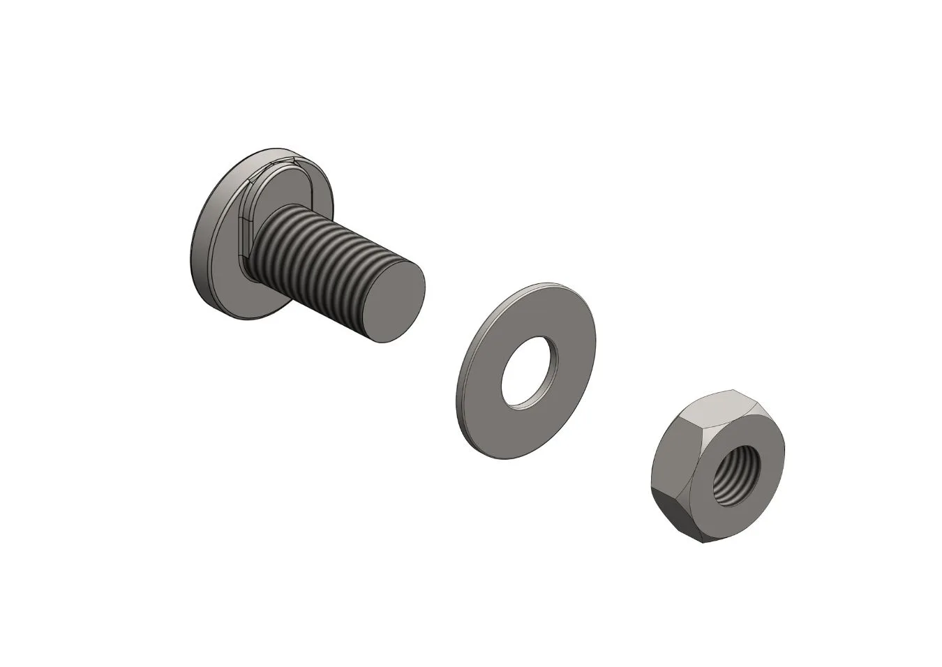 Bulón 5/16" con Traba, Arandela y Tuerca BGA — Tornillería suelta para perfilado y accesorios