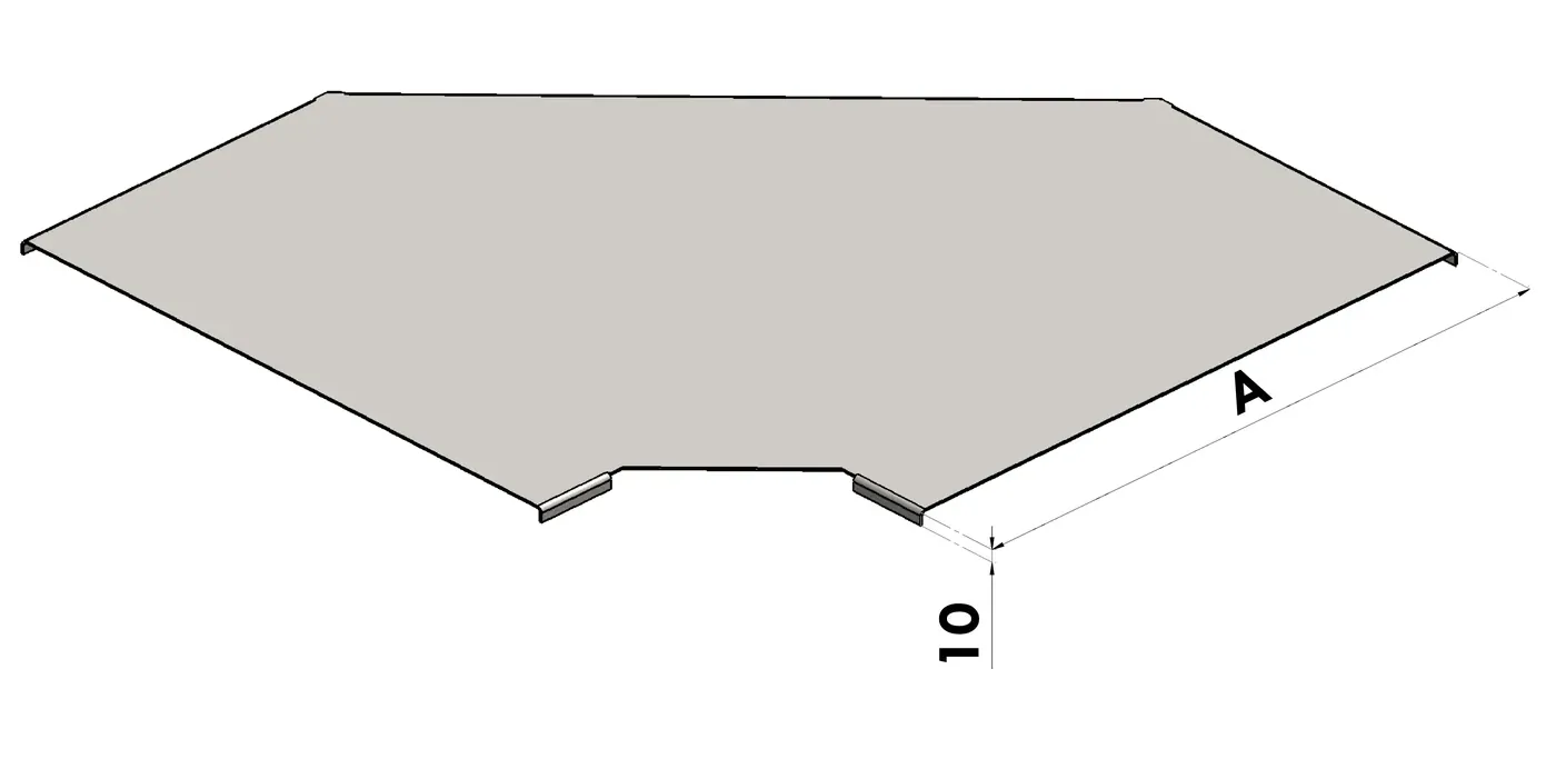 Tapa Curva Horizontal 90 Lisa BGA — Cierre superior de la curva horizontal 90° · lisa