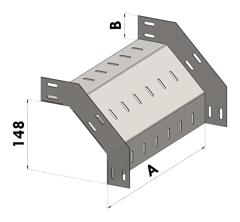 Curva Vertical Externa 90° BGA — Cambio de nivel a 90° en el plano vertical, cara externa