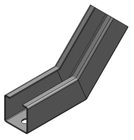 Curva Vertical Interna 45 BGA — Cambio de nivel a 45°, configuración interna