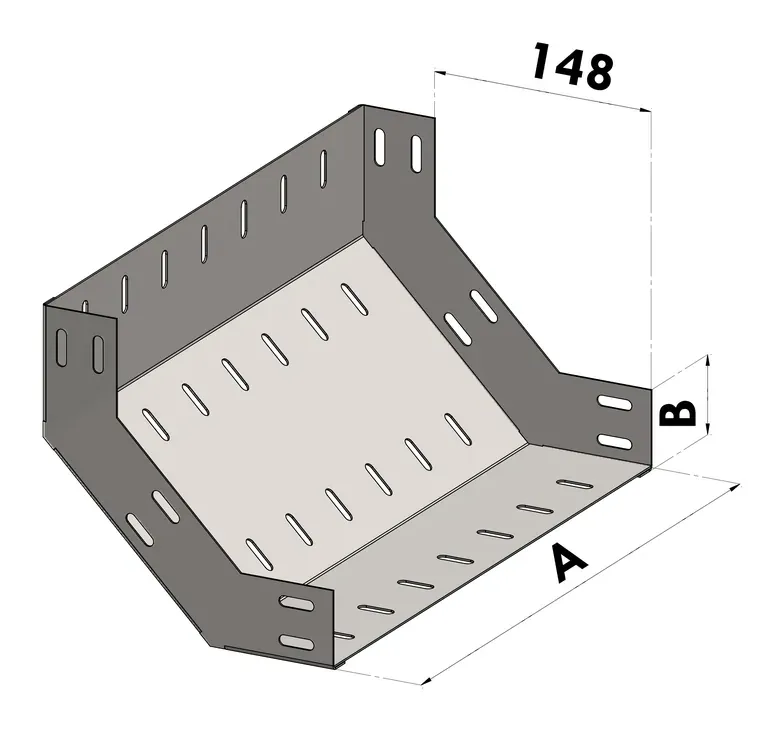 Curva Vertical Interna 90° BGA — Cambio de nivel a 90° en el plano vertical, cara interna