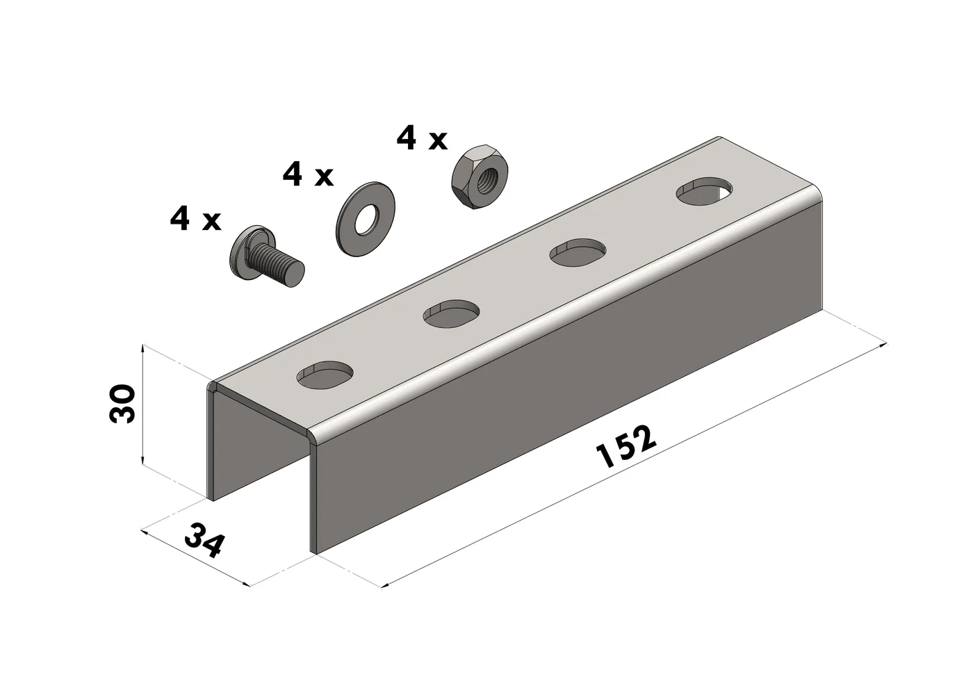 Kit de Uniones para Perfilado BGA — Tornillería para empalme de tramos