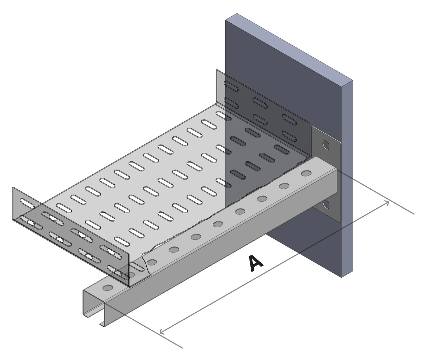 Mano Francesa Simple BGA — Apoyo en pared, sin refuerzo triangular