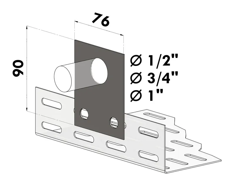 Salida Horizontal para Electroducto BGA — Conexión de bandeja a electroducto, de 1/2" a 4"