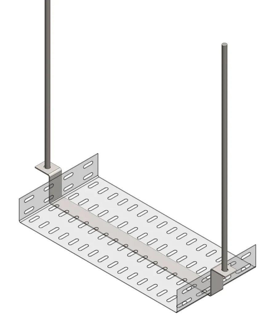 Soporte de Suspensión tipo Omega BGA — Suspensión desde losa con perfil omega