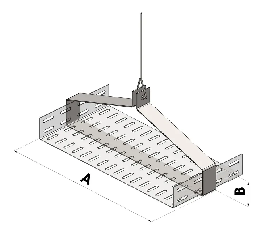 Soporte de Suspensión Horizontal tipo A BGA — Suspensión con brazo horizontal, fijación por cable de acero