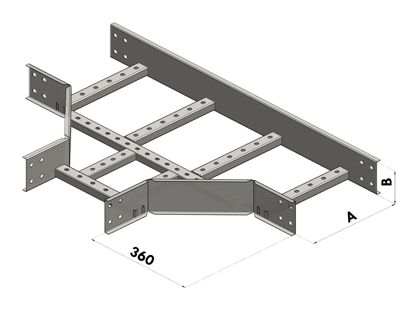 Te Horizontal BGA — Derivación a 90° en el plano horizontal