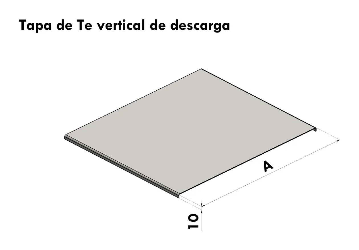 Tapa Te Vertical Descarga Lisa BGA — Cierre superior del Te vertical de descarga · lisa
